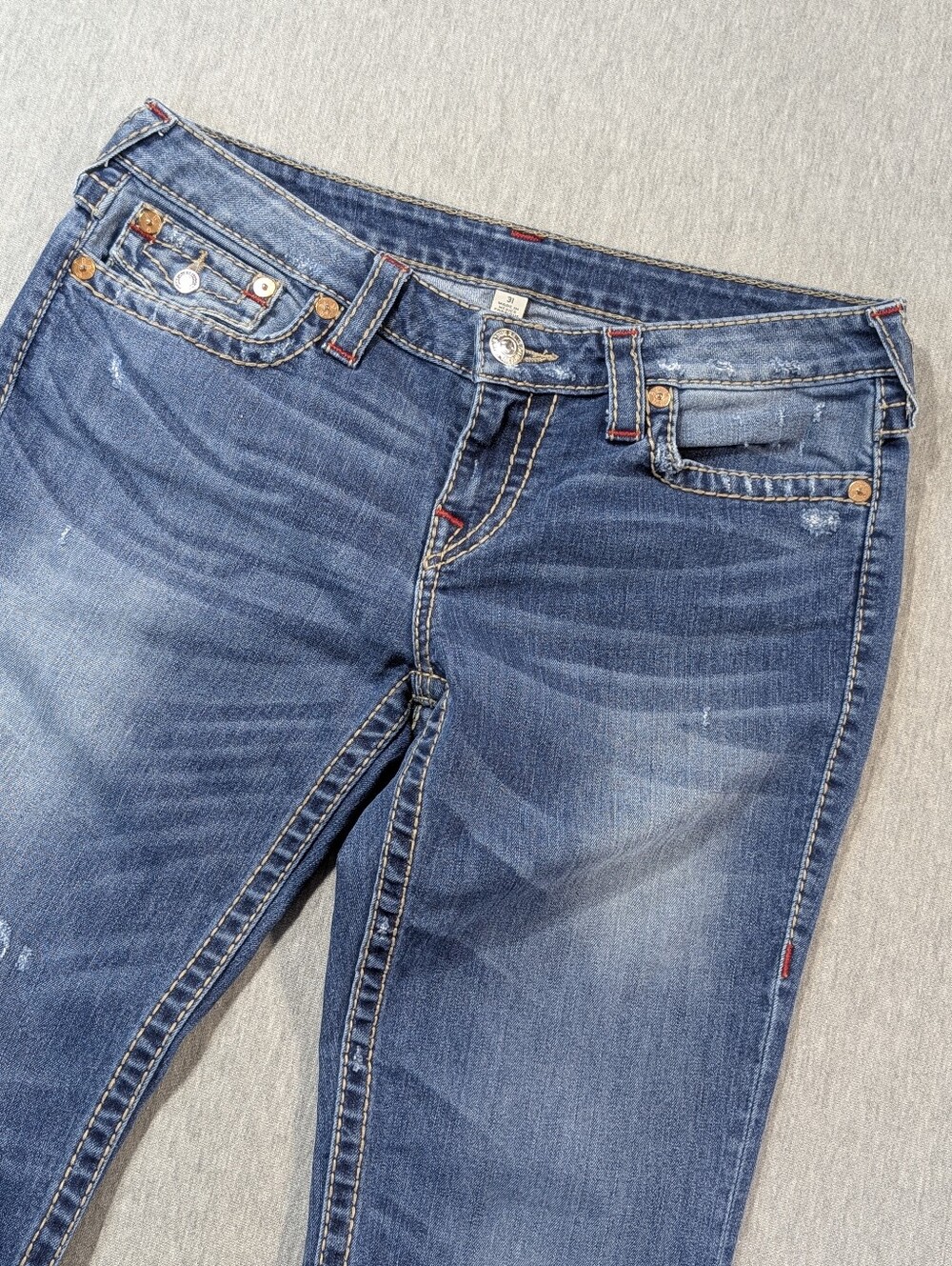 True Religion Boot Cut With Flaps Jeans Women's 31 Blue Big T